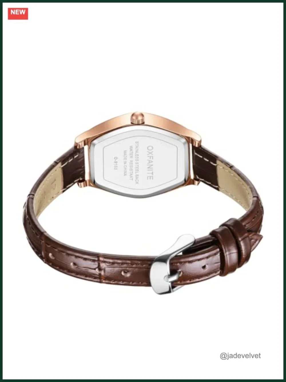 Women's Leather Band Watch Dainty Elegant Barrel-Shaped Analog Dress Wrist Watch
